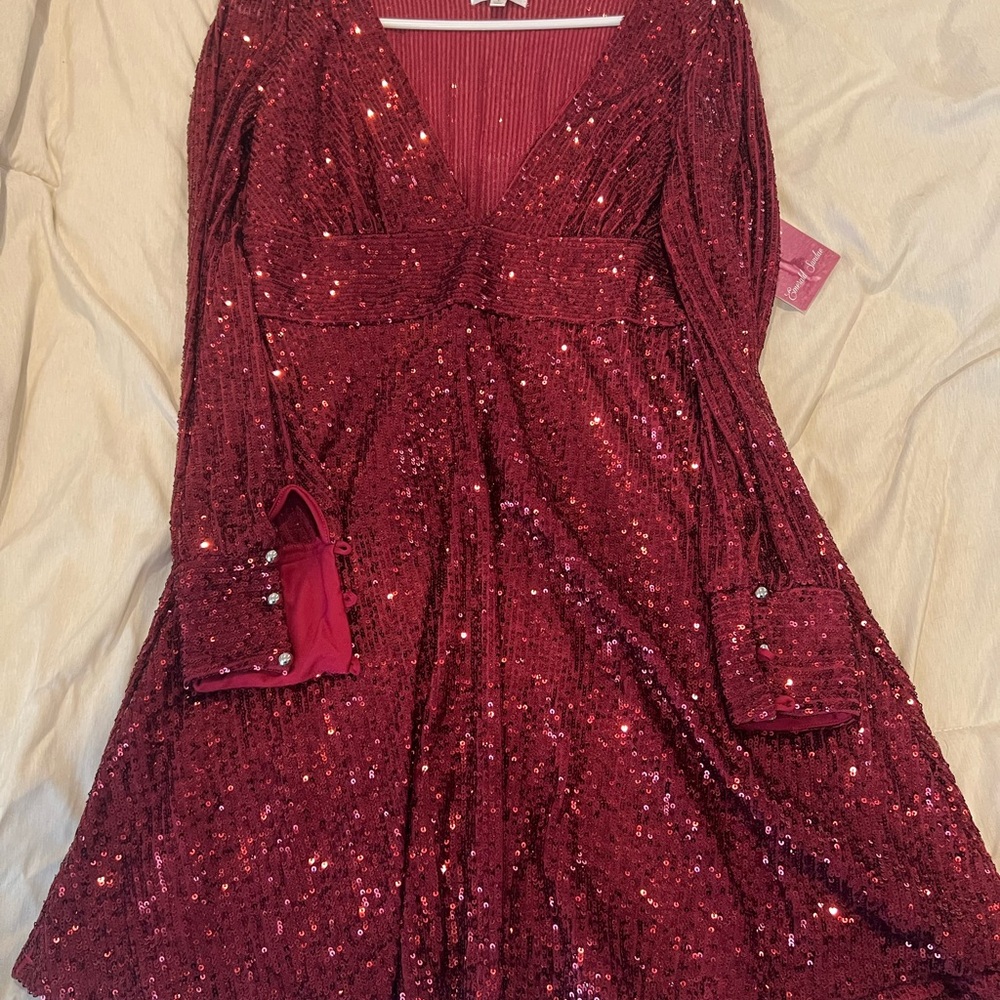 Emerald Sundae Ruby Sequin Dress